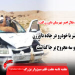 یک کشته و سه مجروح بر اثر برخورد شتر با خودرو در جاده داورزن